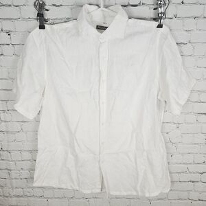 ISLAND IMPORTER | 100% linen collared short sleeve button up vacation shirt